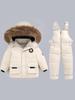 Velvet Winter Set: Thickened Down Overalls for Infants & Toddlers, 1-5 Years - 2-Piece Outfit