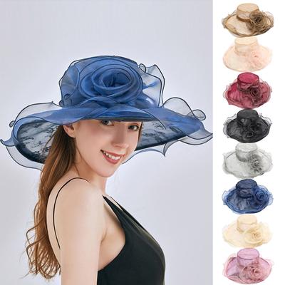 Damen Organza Kirchenhut Feder Fascinator Braut Teeparty