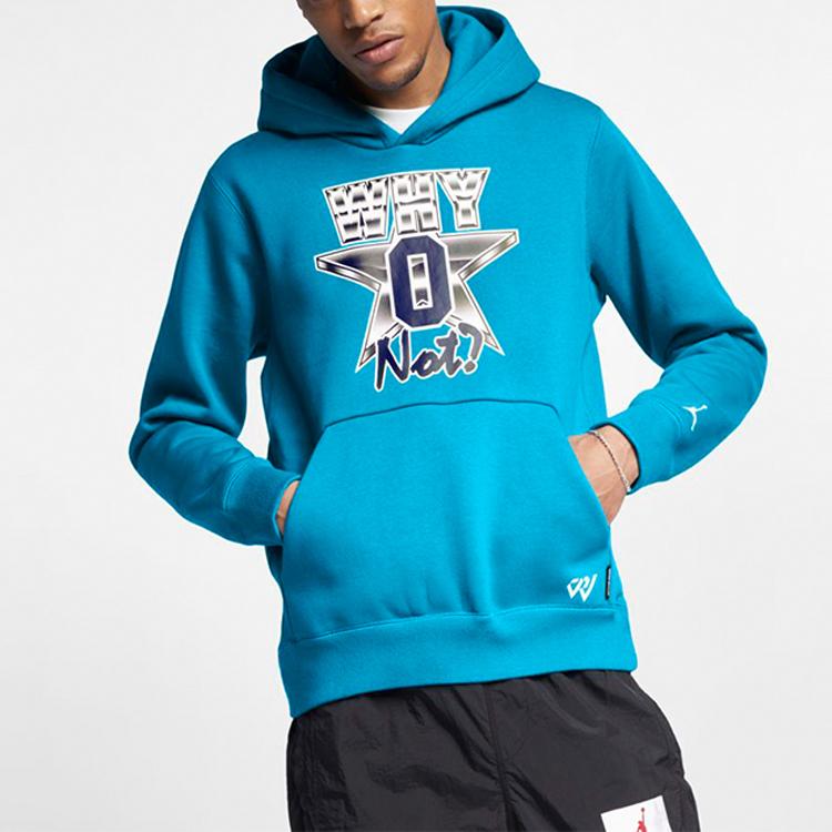 Jordan X RW Why Not Cartoon Print Hoodie Men Hoodie Blue AV4773-444
