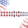Square Short Fale Nail Festival Star Press on Nail Tips Nail Art Decoration for Women and Girls Manicure 24pcs