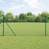 VidaXL Wire Fence with 7 Posts 1.5x10 M Galvanized Steel Green 3351080