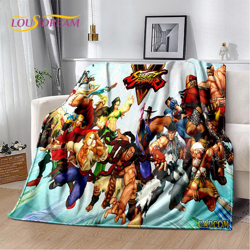 Street Fighter Retro Game Gamer Soft Plush Blanket,Flannel Blanket Throw Blanket for Living Room Bedroom Bed Sofa Picnic Cover