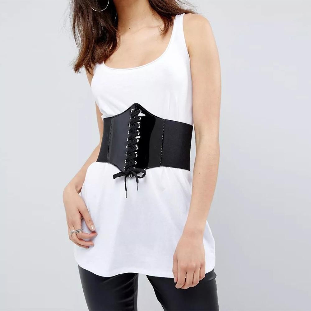 Damen Breiter Taillengürtel Hofstil Riemen Dekorativer Pullover Rock Elastischer Gürtel Gürtel Weiblich