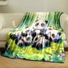 Cute Pandas Relaxing In Bamboo Forest Print Blanket Soft and Cozy Perfect for the Living Room Bed Sofa or a Nap,gift