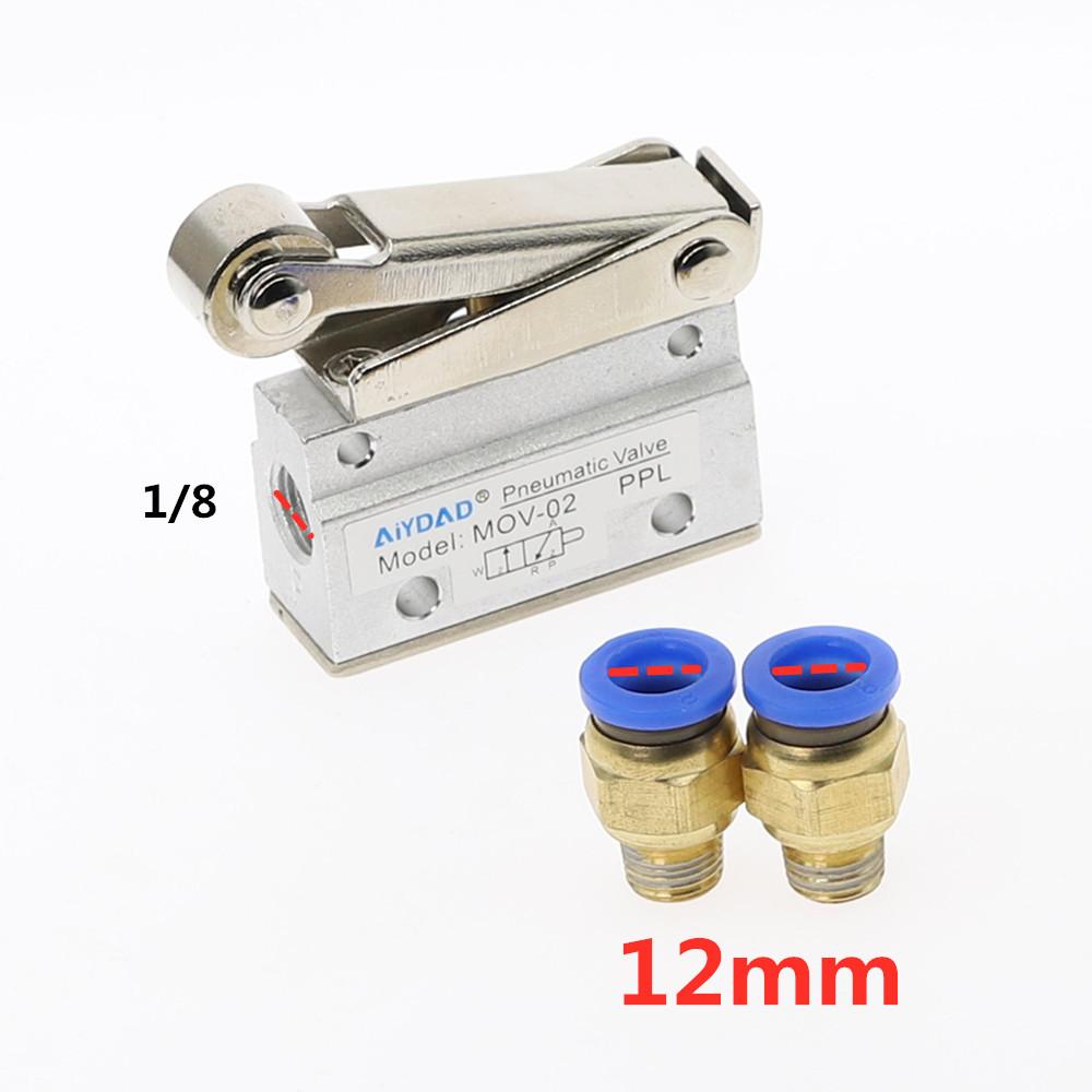 MOV-02 PT 1/8"Female Thread 3 Position 2 Way Pneumatic Mechanical Valve MOV-321 Reversing Valve Roller Hand Manual Valves