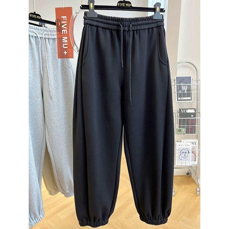 

Plus Size Women s Elastic Waist Pleated Joggers Harem Pants 4XL (240-300 jin) чёрный