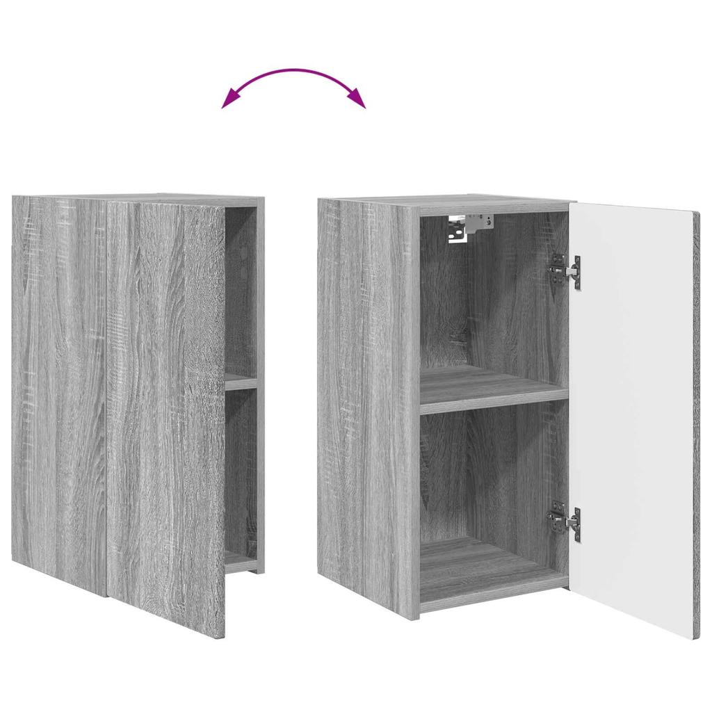 TV Wall Shelf Set Wall Mounted 4 pcs Grey Sonoma Wood Based Material
