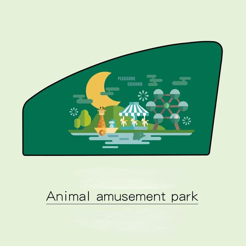 Magnetic Curtain In The Car Window Sunshade Cover Cartoon Universal Side Window Sunshade UV Protection for Kid Baby Children