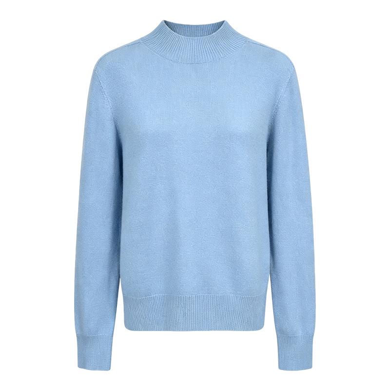 Xin Ge Women's Lambswool Cashmere Pullover: Skin-friendly, Temperature-locking Knitwear for Autumn.