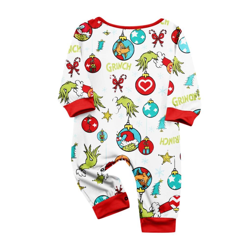 Matching Family Printed Loungewear Set with Long Sleeve Neck Top and Pants for Parent and Child