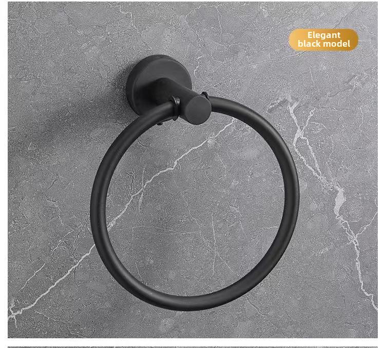 Badrumshanddukshållare & Ring i Rostfritt Stål - Punchfri Installation