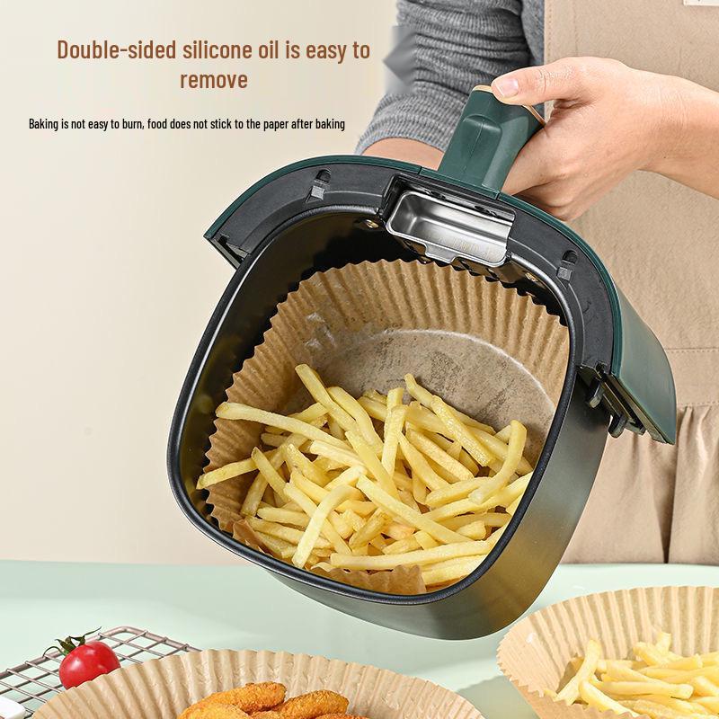

Oil-Absorbing Air Fryer Paper Liners, Food Grade, Oven-Safe, Oil-Proof Silicone Baking Cups 30 Pieces OPP Bag