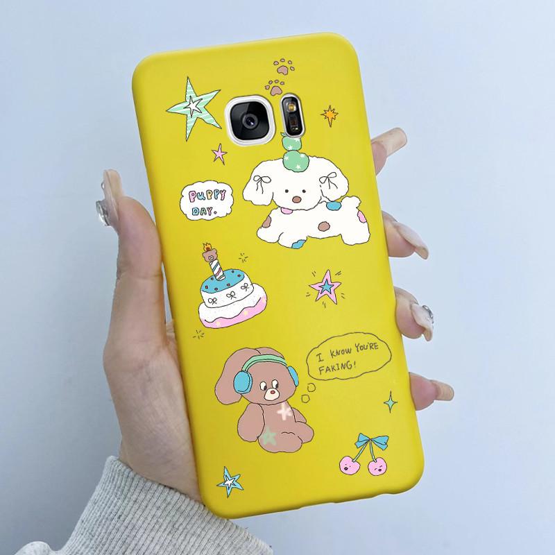 For Samsung Galaxy S7 S7Edge Case Soft TPU Silicone Cover Cute Astronaut Panda Phone Case For Samsung S7 S 7 Edge Coque Funda