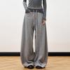 Street Low Waist Patchwork Design Casual Pants Women Autumn Winter New Sle Slim Straight Leg Floor-Length Pants American