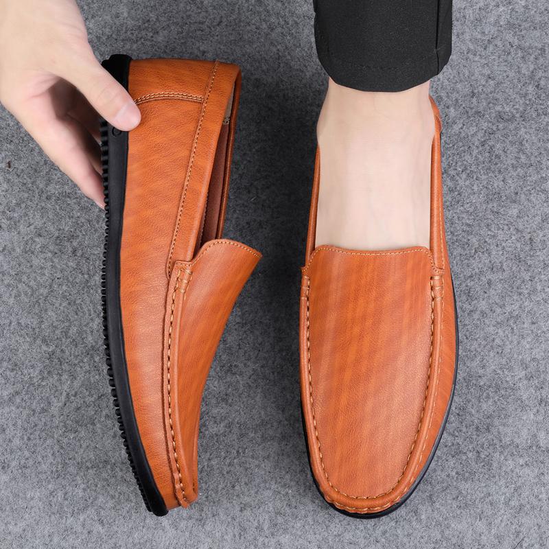 Spring Autumn Men Casual Leather Loafers Men Classic Style Loafer Shoe Mocassini Black/brown Slip-On Driving Shoe Big Size 38-47