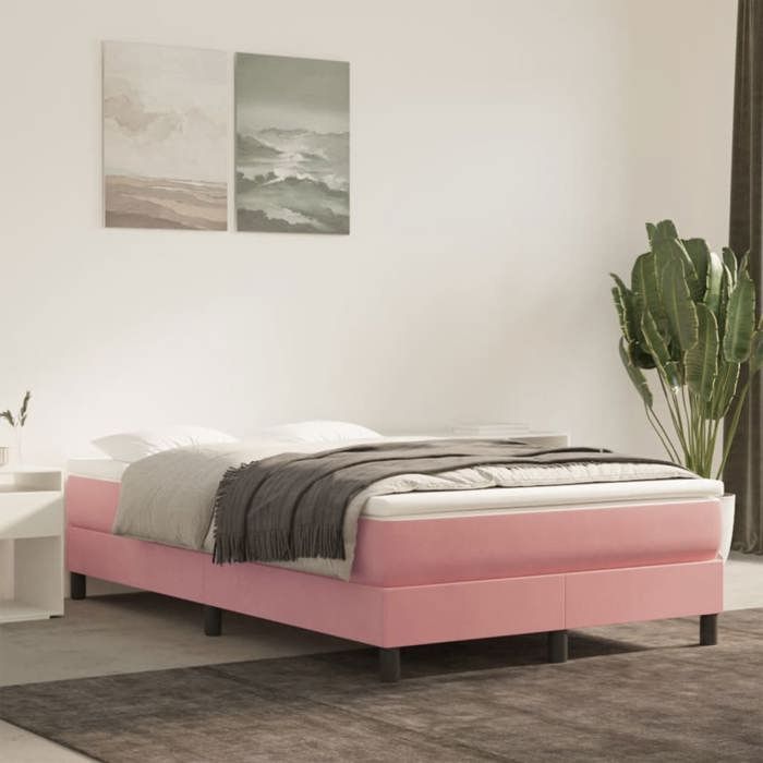 VidaXL Matelas de lit à ressorts ensachés rose 120x220 cm epaisseur 20 cm velours,matelas,matelas de lit,matelas à sommier tapissier