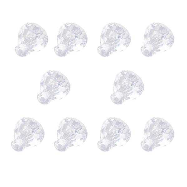 10x Clear Faceted Small Drawer Knob Cupboard Cabinet Pull Handle