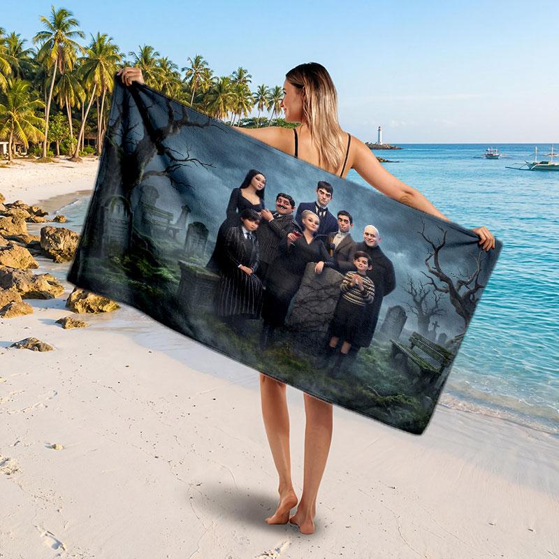 Large Beach TowelThe Addams Family Soft Absorbent Towel Beach Bath Home Use
