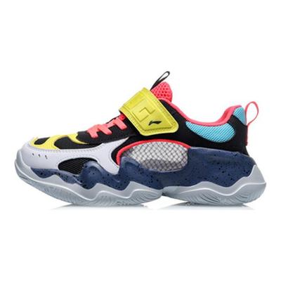 Li Ning Kids Sports Lifestyle Series Fun Childhood Wear Resistant Breathable Lightweight Sneakers Kids Sneakers Pink Yellow Blue YKCQ094-5