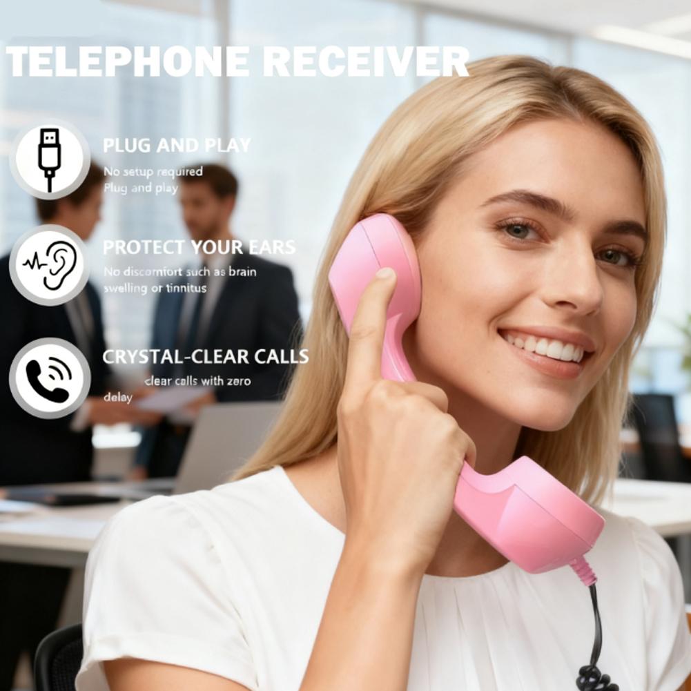 Retro Phone Receiver Cell Phone Handset Type C Radiation Proof Vintage Phone Handset for Smartphone Mobile Accessories