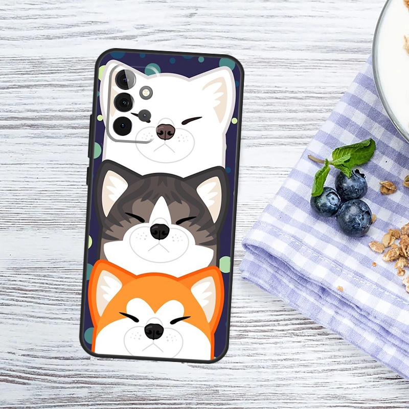 Animal Cute Dog Akita Case For Samsung Galaxy A54 A34 A14 A13 A33 A53 A12 A32 A52 A71 A51 A15 A25 A55 A35 Cover