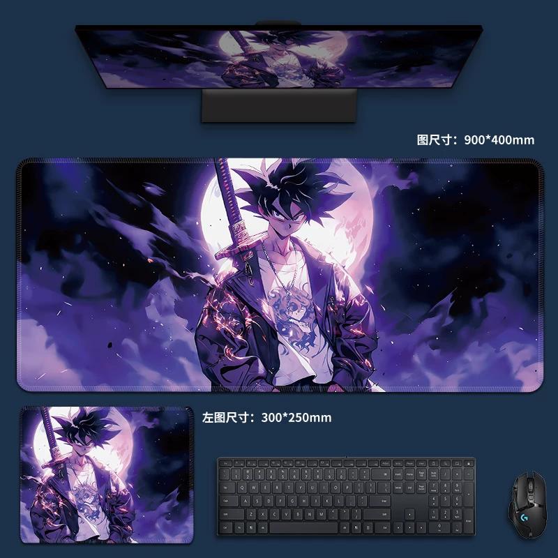 Creative PU Leather Mouse Pad Oversized Dragon Ball Computer Keyboard Pad Son Goku Animation Boys Anti-slip Mouse Pad Game E-sports Special Table Mat
