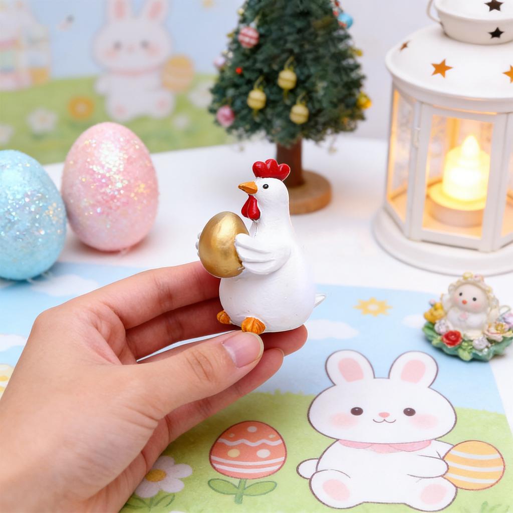 Easter Cross-Border Adorable Chick Carrying Golden Egg Animal Decor Indoor/Outdoor Home Resin Ornament
