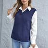 Women's Color Knitted Fashion Vest Casual V-neck Base Sweater