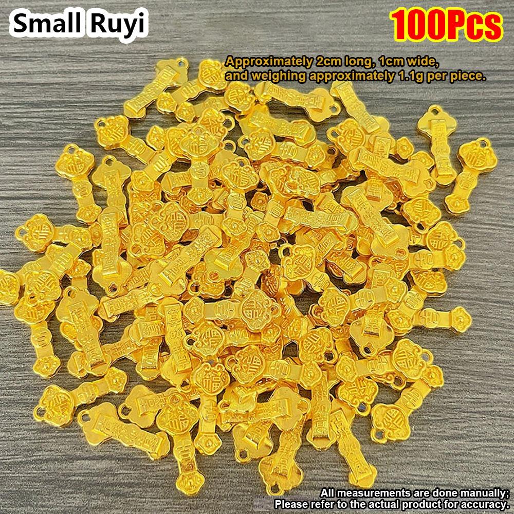 50/100Pcs Durable Alloy Small Gold Bar Solid Mini Wealth Attraction Ornament Golden Brick Craft Home Decoration