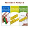 Portable 0.5m 10-Fold Folding Ruler Double-sided Scale Anti Pinch Plastic Ruler with Keychain Gauge Bricklaying