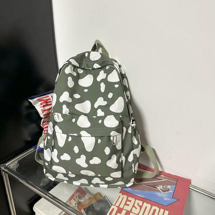 Schultasche Rucksack Harajuku ins Mittelschüler Große Kapazität Campus Schüler Mori Rucksack Frisch und Niedlich Schultasche Kuhmuster