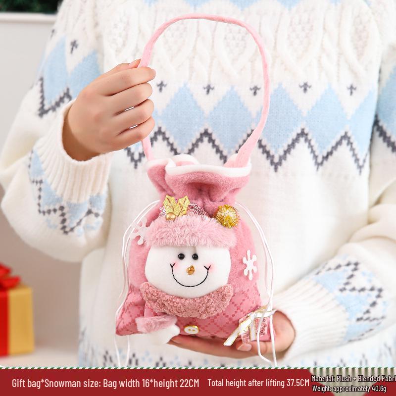 Large Santa Claus Christmas Eve Gift Bag with Pocket for Decorations