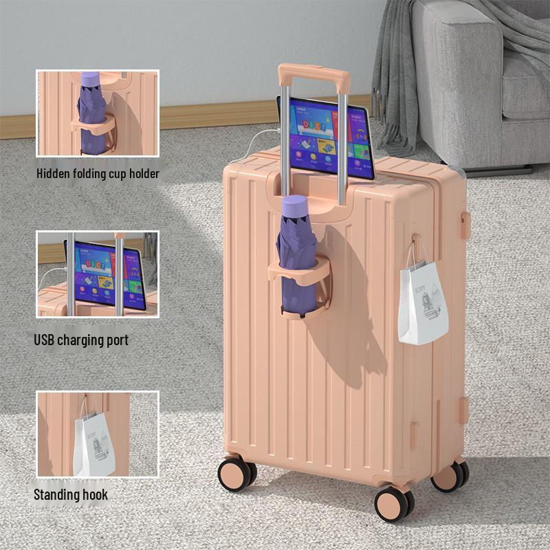 2025 Large Capacity Leather Suitcase with Universal Wheels and Combination Lock