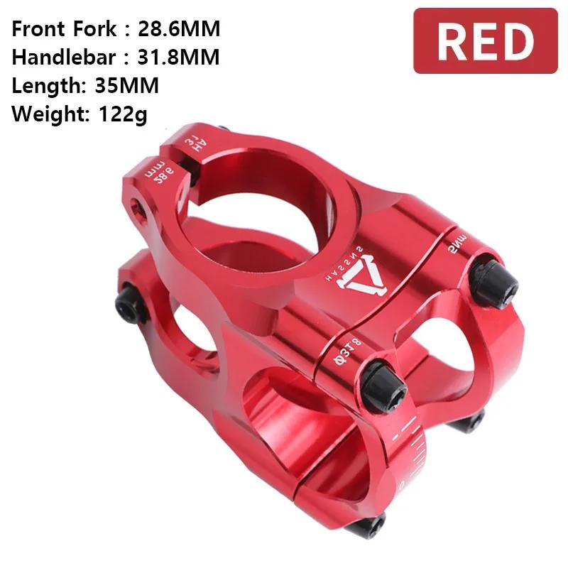 35mm Purple Silver Red Orange Short Bike Stem 31 8mm Aluminum Handlebar Fork Stem for Mountain Bike 31.8 Clamp Bicycle Bridge