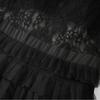 Hollow Lace Dress Outfit Dress, Solid Color Temperament Elegant Banquet Dress, Long-sleeved A-shaped Gown