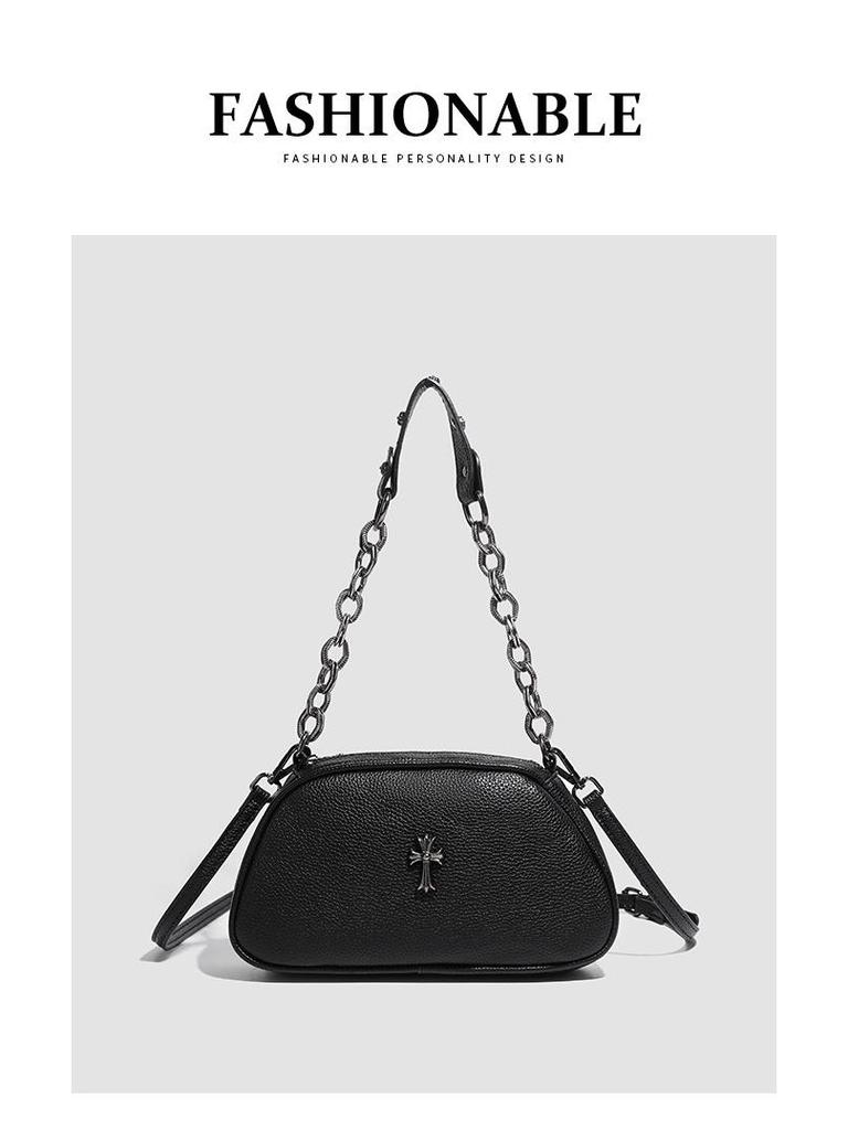 Retro Chic Chrome Hearts Umhängetasche mit Kettendetails für Damen