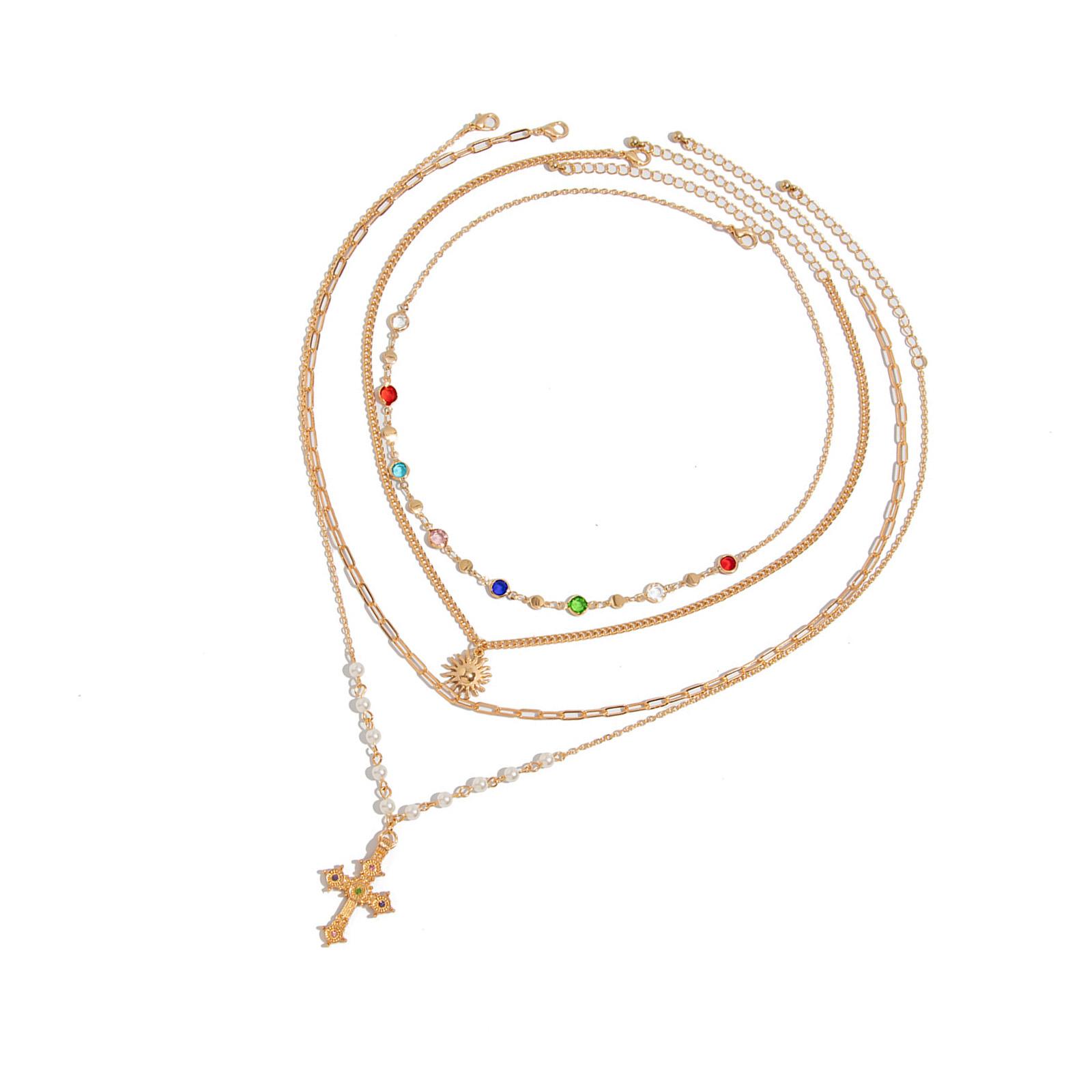 

Versatile Retro Multi Layer Pearls Necklace Adjustable Clasp Chain Jewelry Ideal for Casual Office or Party Outfits