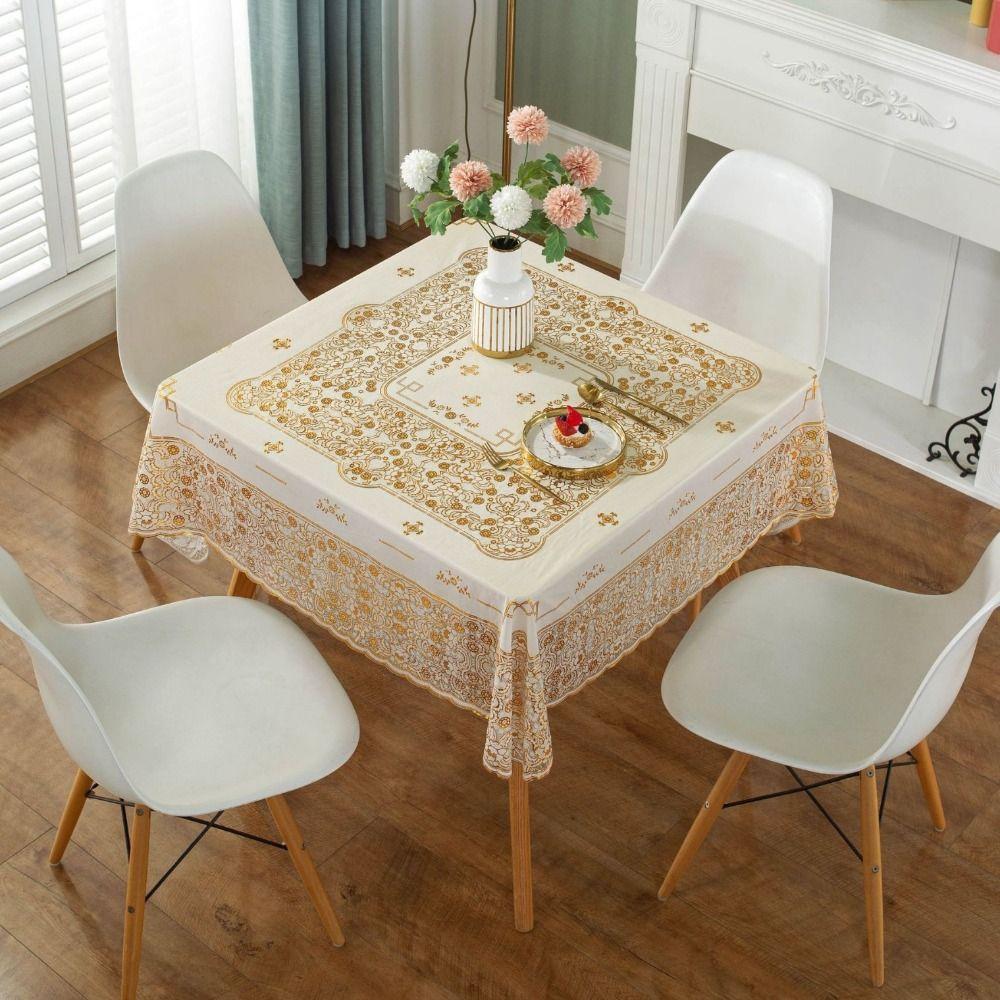 Oil-proof Waterproof Square Tablecloth Anti-Scald Oil Resistant Printed Table Cover Anti Slip Washable Table Mat Tabletop