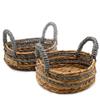 Raffia Baskets Set of 2 Banana Leaf Abu-Abu