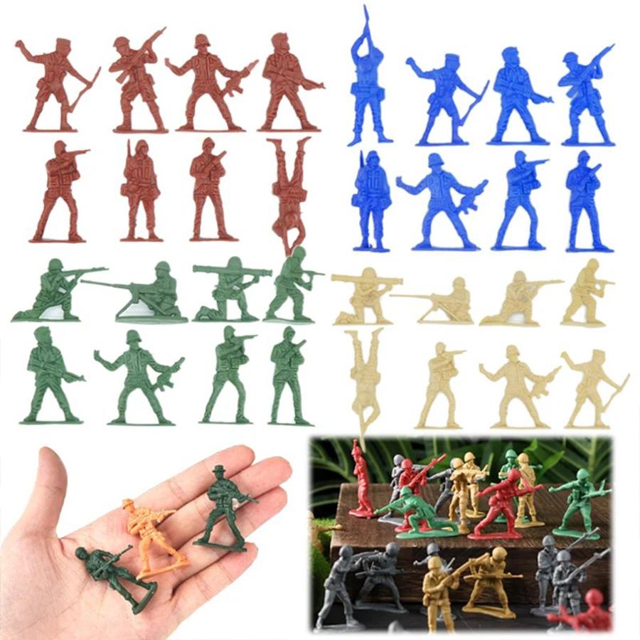 26/52/100pcs Mini Soldiers Model Indoor Decor Collection Sand Table Military Simulation Game Props for Party Birthday Gift XJM