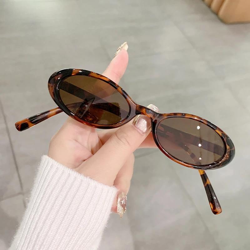 Sexy Small Oval Women's Sunglasses Female Retro Colorful Shade Eyeglass New Fashion Leopard BrownSun Glasses