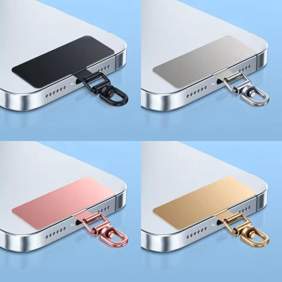 Universal 360 Degree Rotatable Stainless Steel Phone Lanyard Patch Anti-lost Metal Gasket For Cellphone Case Strap Parts Pad