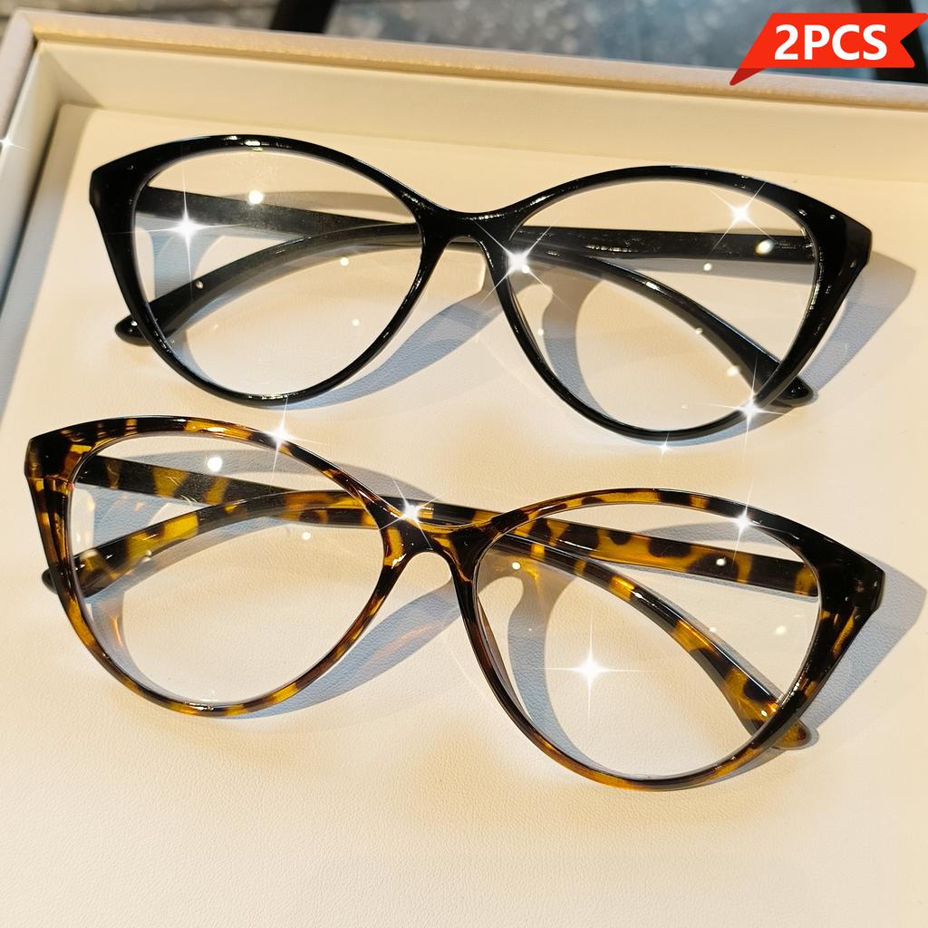 2pcs Unisex Oversized Glasses Frame - Minimalist Full-Rim DesignFashionable Decorative Eyewear for Men and ladies