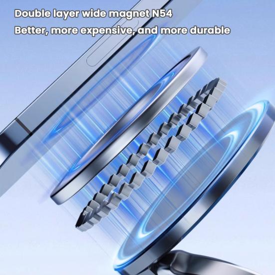 Magnetic Phone Holder Vacuum Suction Stand for Car Gym Kitchen Rotating Foldable Magnetic Holder for Navigation Streaming