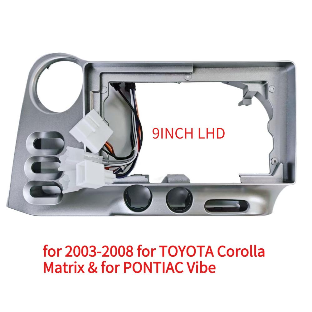 

9 Inch Frame Auto Radio Fascia For Toyota Matrix 2003-2008 Head Unit Radio Dashboard GPS stereo panel Kit with Power Cable