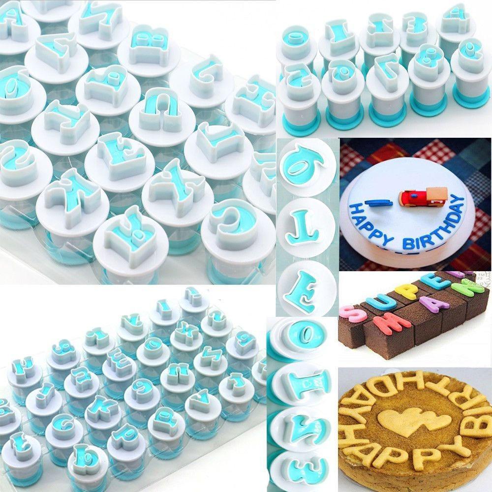DIY Cookie Mold Set: 36pcs Uppercase, Lowercase Letters & Numbers for Fondant and Chocolate.