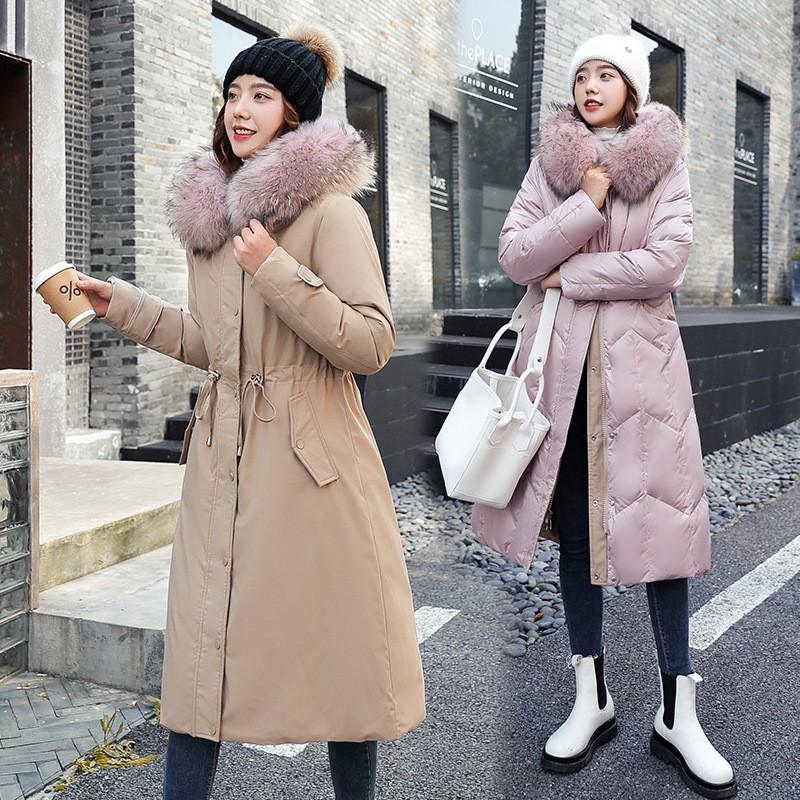 Womens Mid-Length Parka Reversible Slim Fit Thick Solid Color Casual Cotton Coat Winter