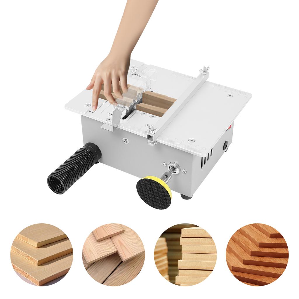 240W Aluminum Alloy Table Saw,Grey Multi-Functional Table Saw Tabletop Lift 0.1-20mm for Modeling,Handicraft Workshop