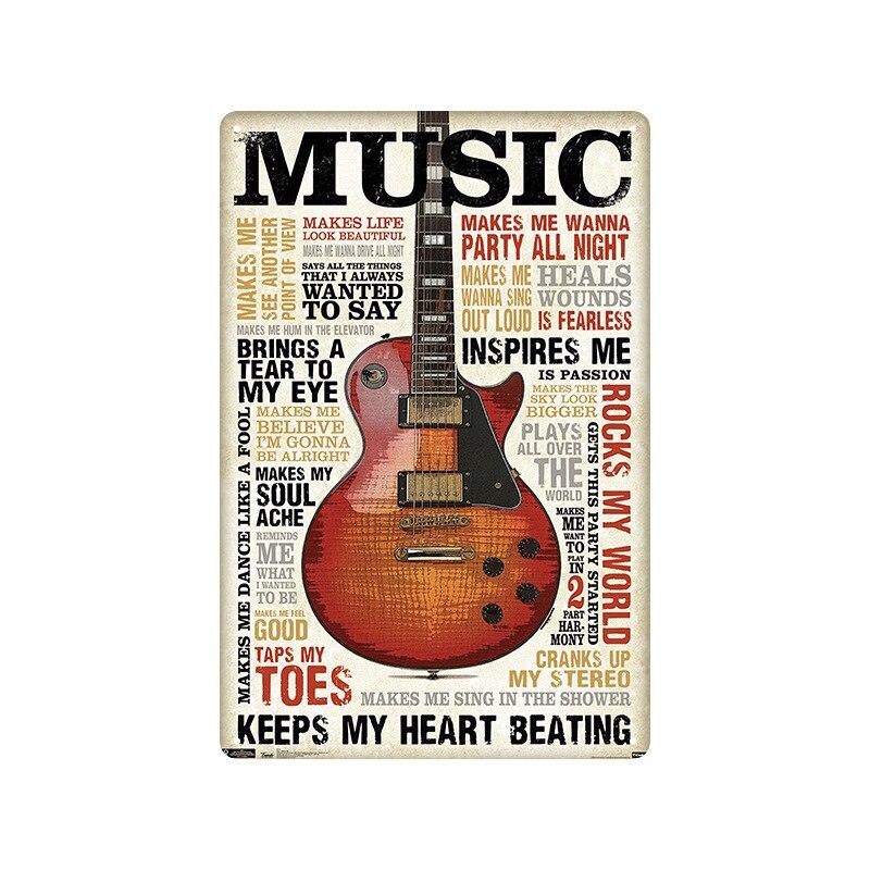 Vintage Rock Music Metal Tin Signs  Retro Wall Art Decor for Home Living Room Bedroom Hallway Garage Club Bar  Unique Plaques