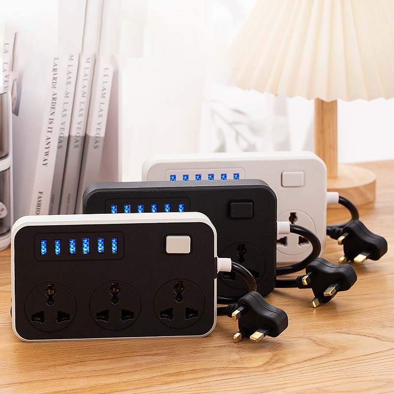 Priză cu USB de uz casnic Linie de remorcare multifuncțională Panou de priză standard britanic Comutator poros cu priză de alimentare de linie